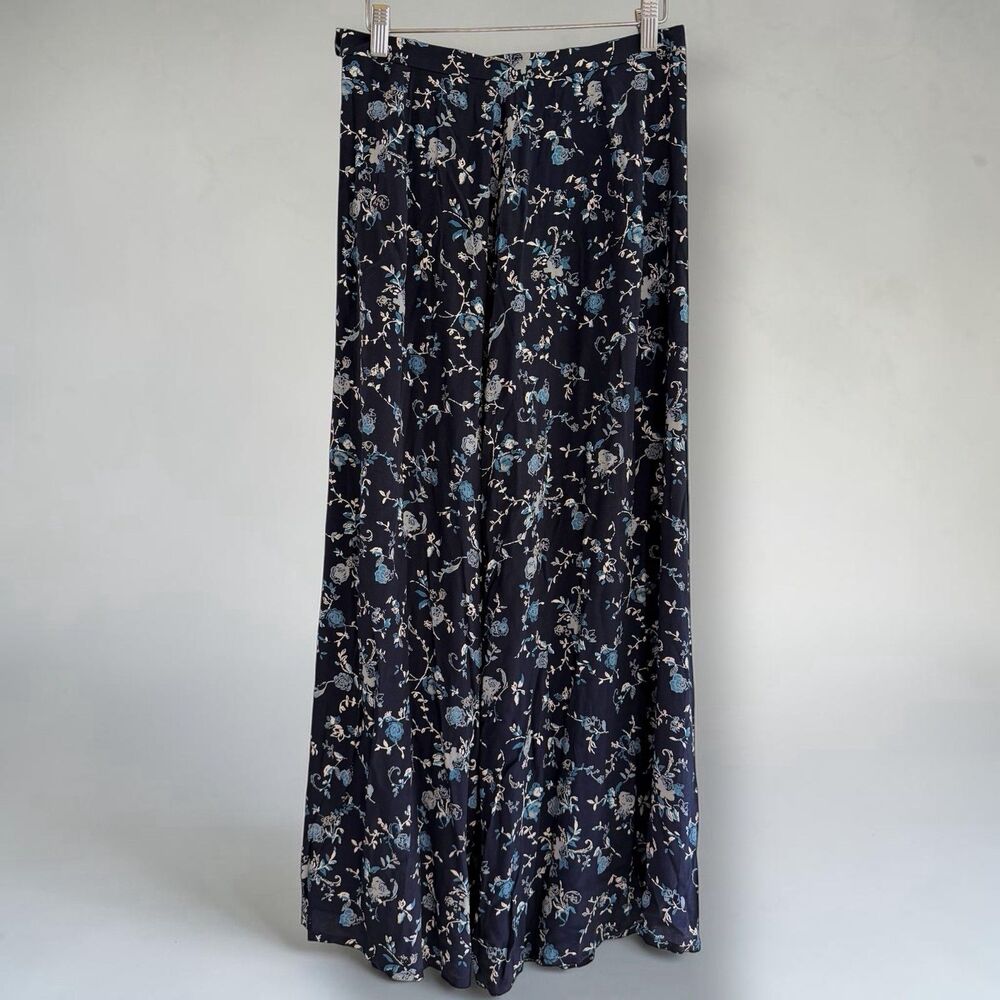 Vtg Navy Blue Ditsy Floral Maxi Skirt Cottagecore Boho Fits Sz 6 Flowy 90s - Picture 4 of 13